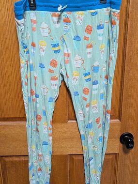 Little Sleepies AQUA I LOVE YOU A LATTE Women's Pajamas Pants